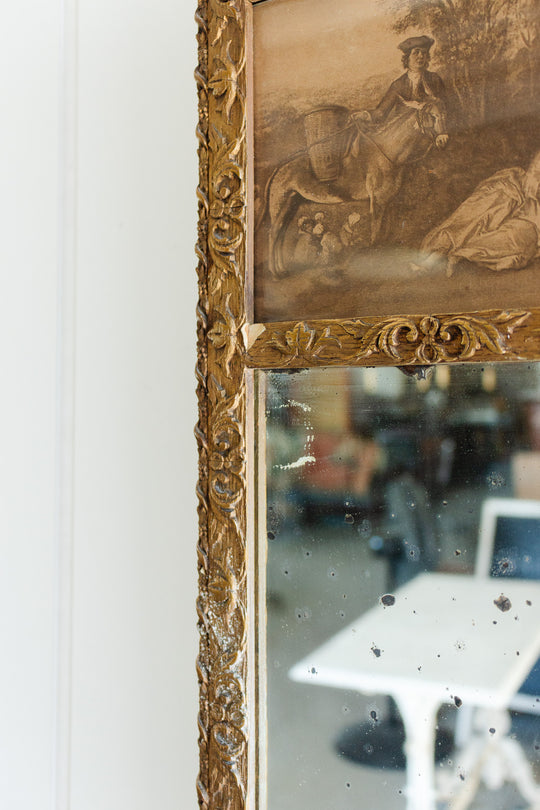 18th century french rococo trumeau mirror