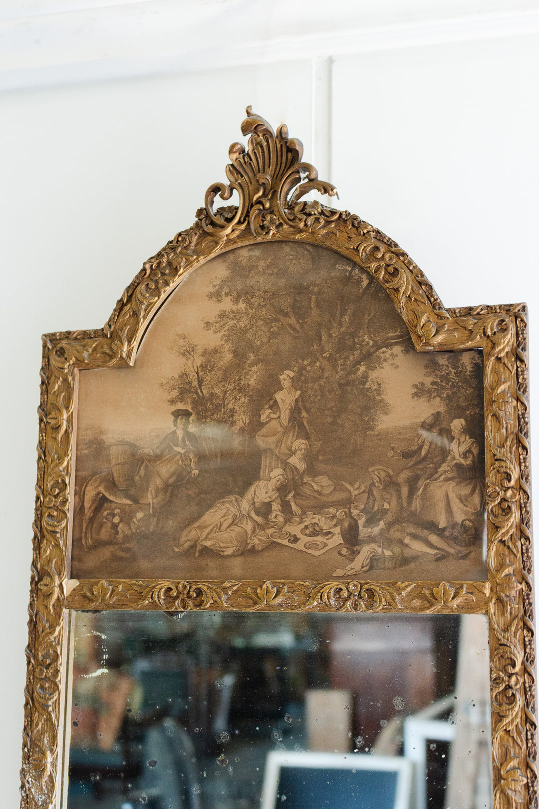 18th century french rococo trumeau mirror