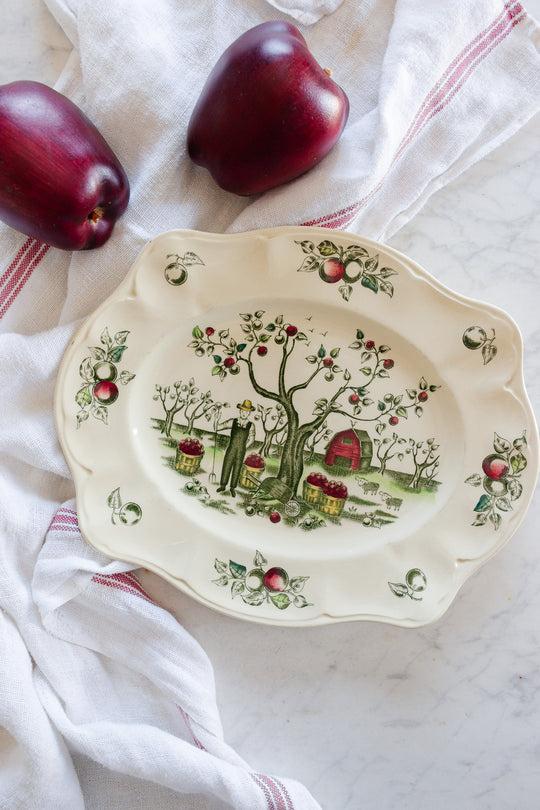vintage johnson brothers "apple harvest" platter