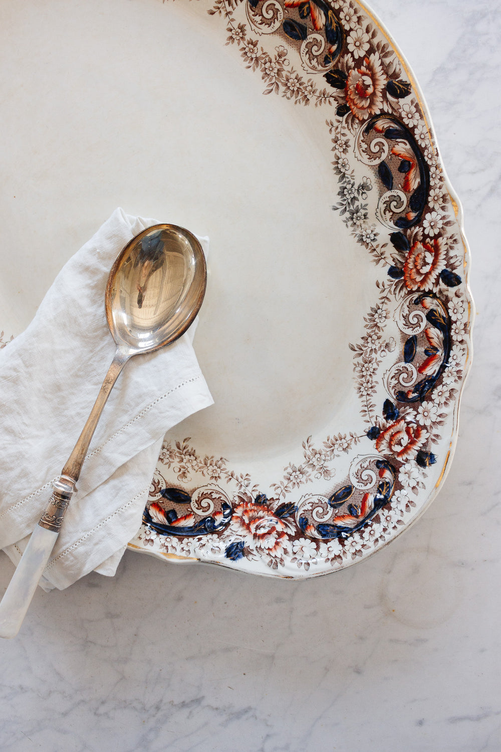 antique db & c "clarion" english extra large platter