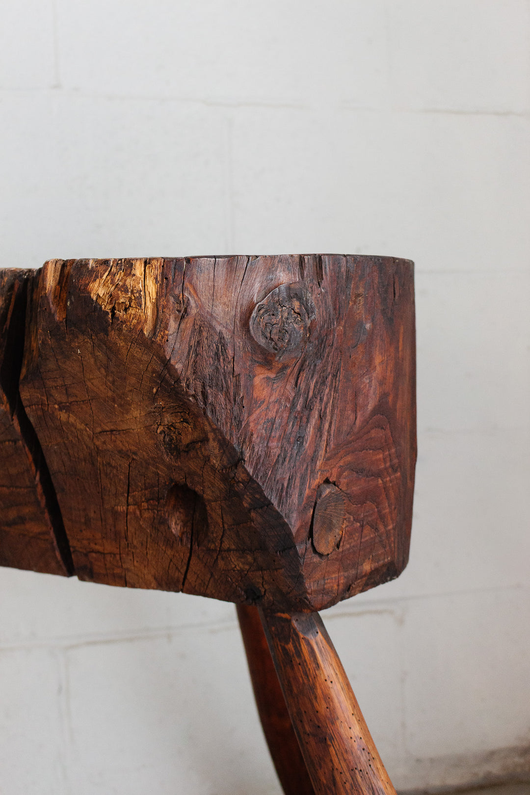 antique brutalist stump table