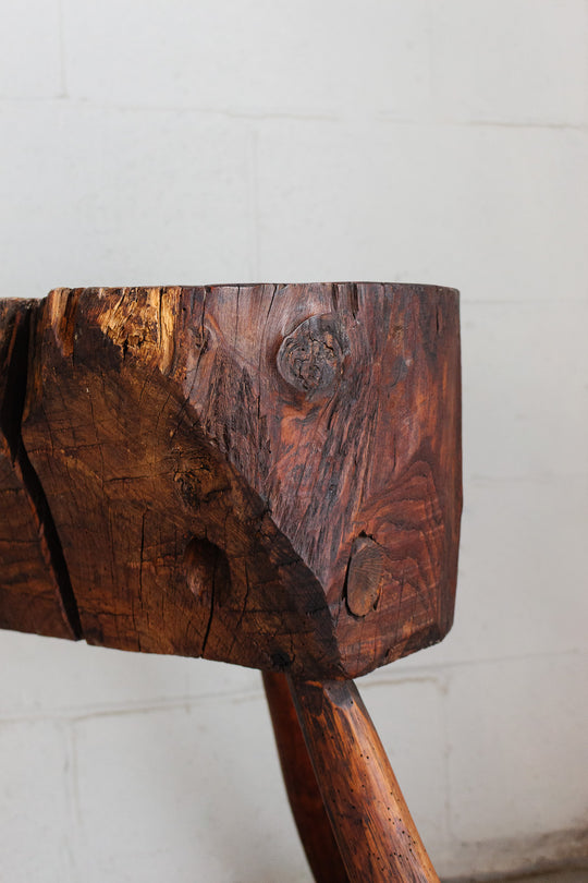 antique brutalist stump table