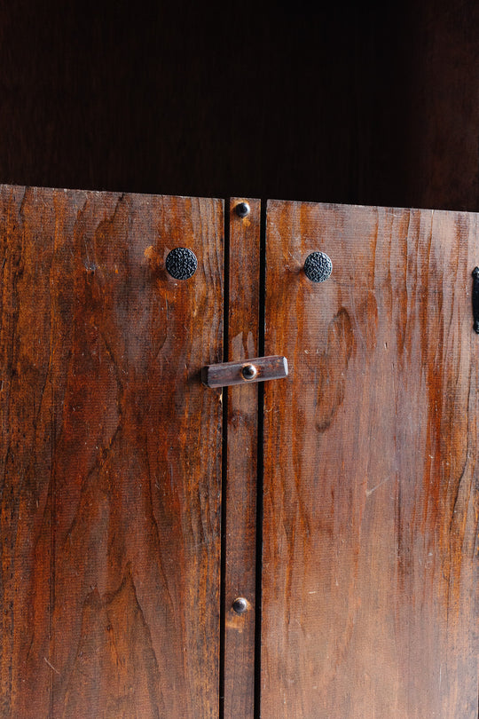 vintage european wooden farmhouse cabinet