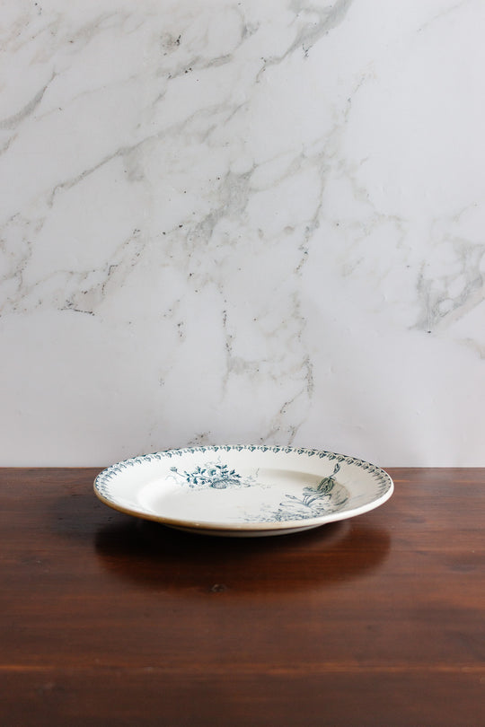 antique french "louis xv" st. amandinoise dinner plate