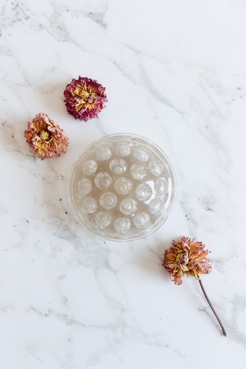 antique french glass floral frog