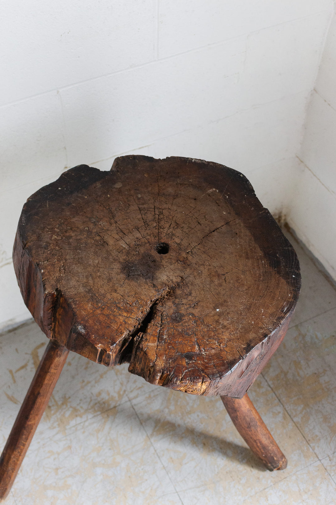 antique brutalist stump table