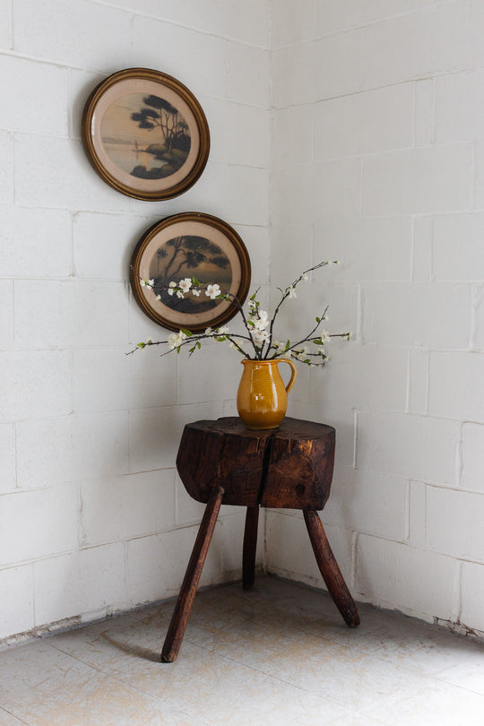 antique brutalist stump table