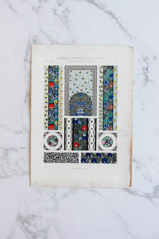 turn of the century French chromolithograph collection, “journal de la décoration”