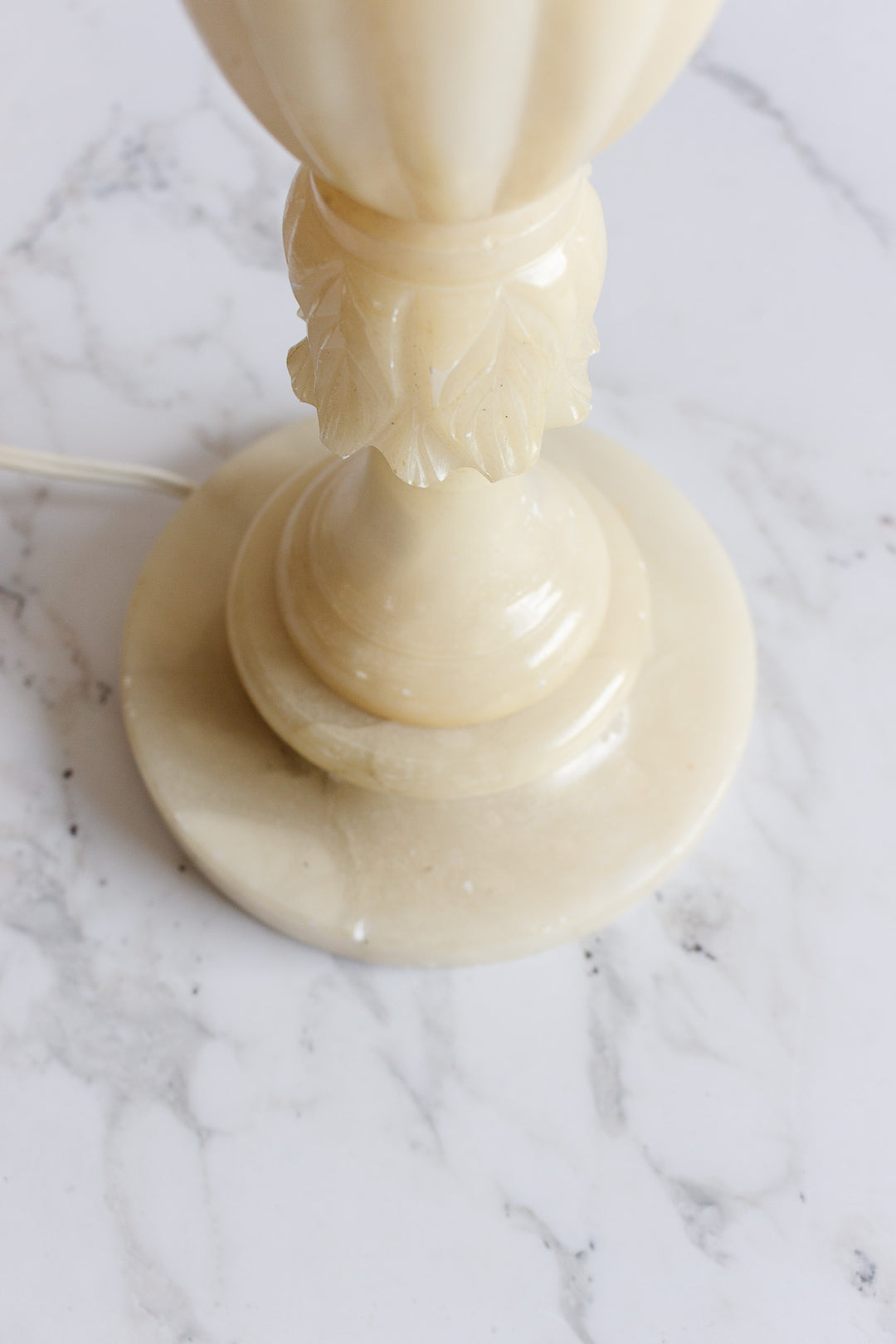 antique italian carved alabaster lamp with empire shade