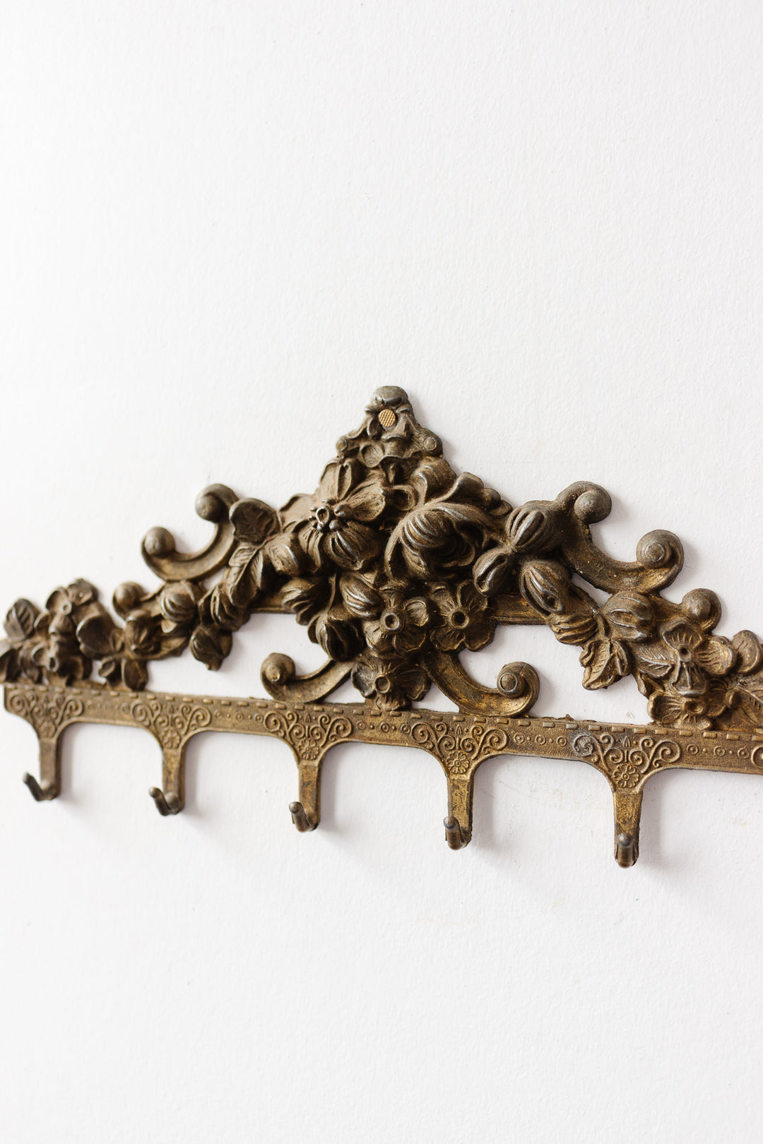 vintage French gilt cast iron key holder