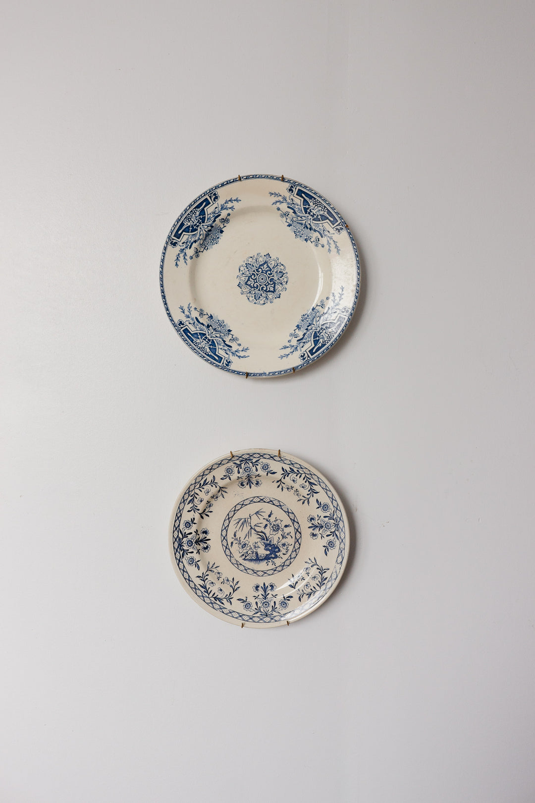antique french blue and white plates