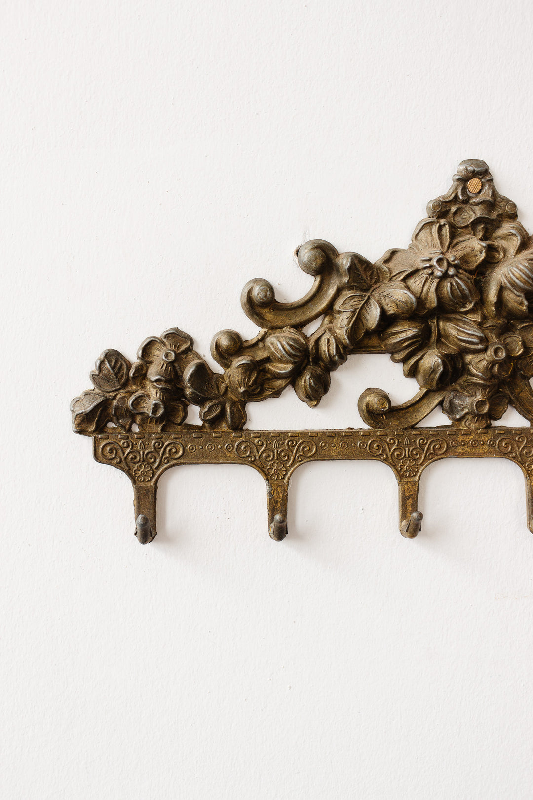 vintage French gilt cast iron key holder