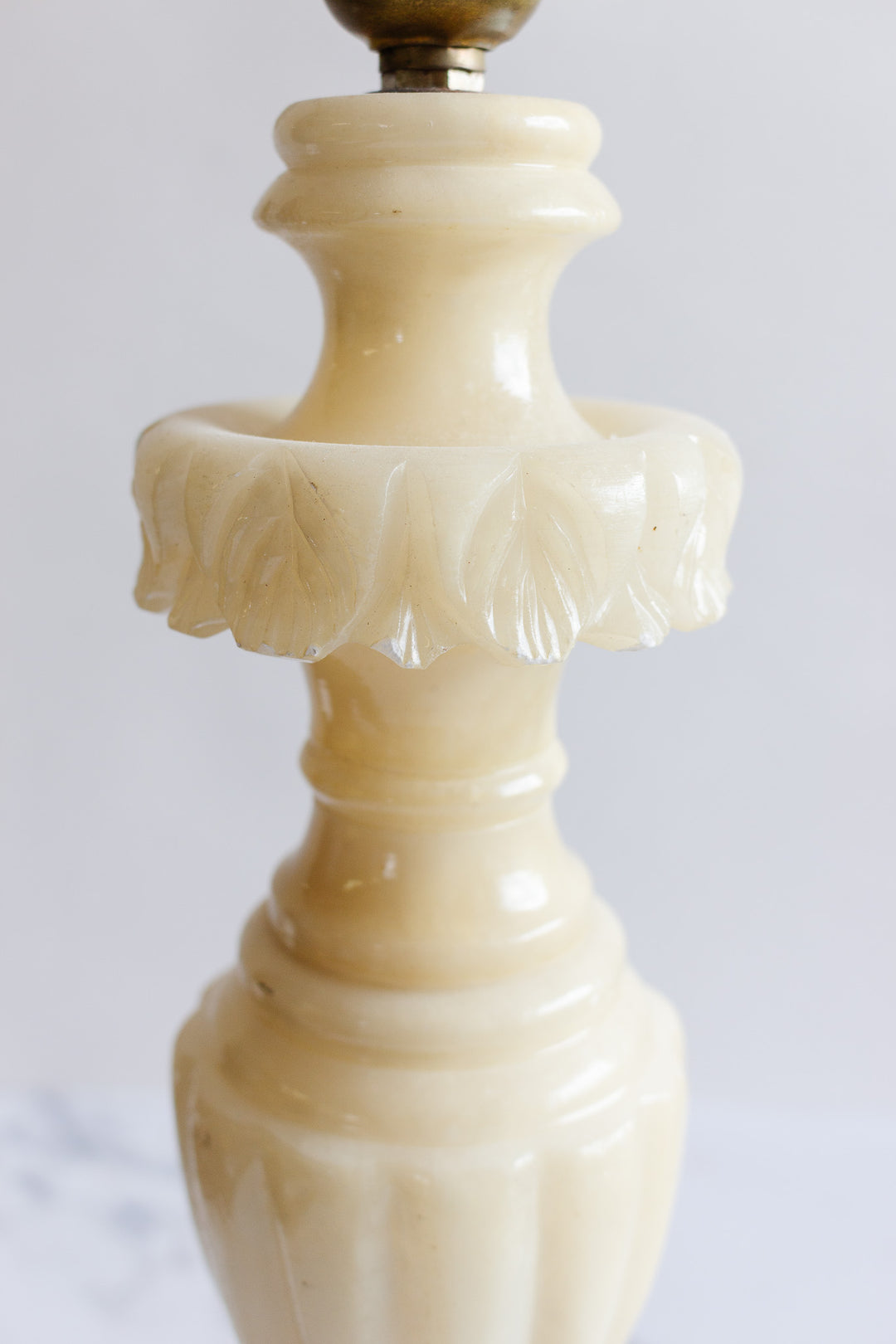 antique italian carved alabaster lamp with empire shade