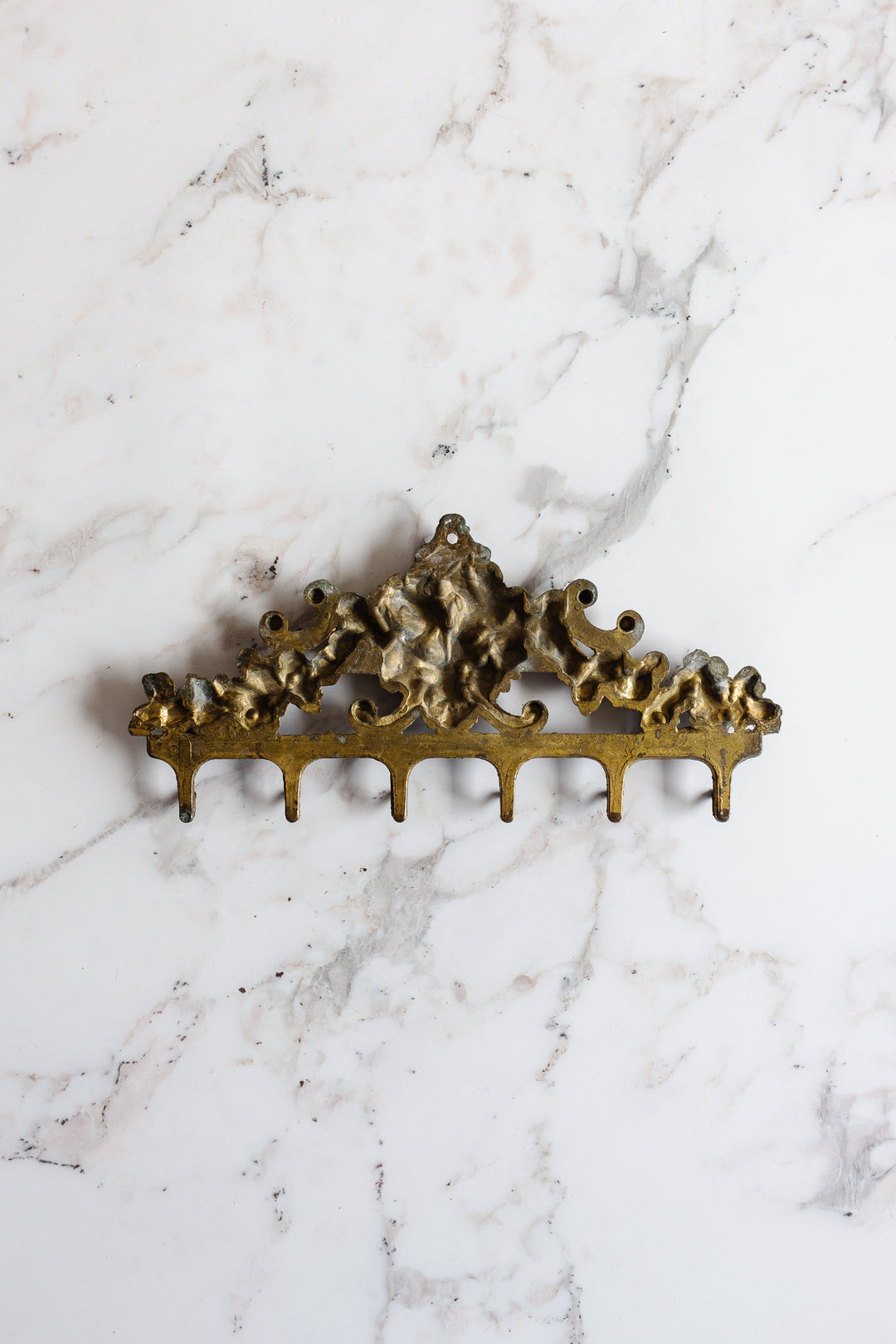 vintage French gilt cast iron key holder