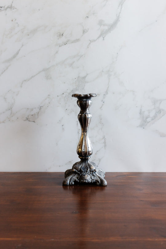 antique french silverplate candlestick