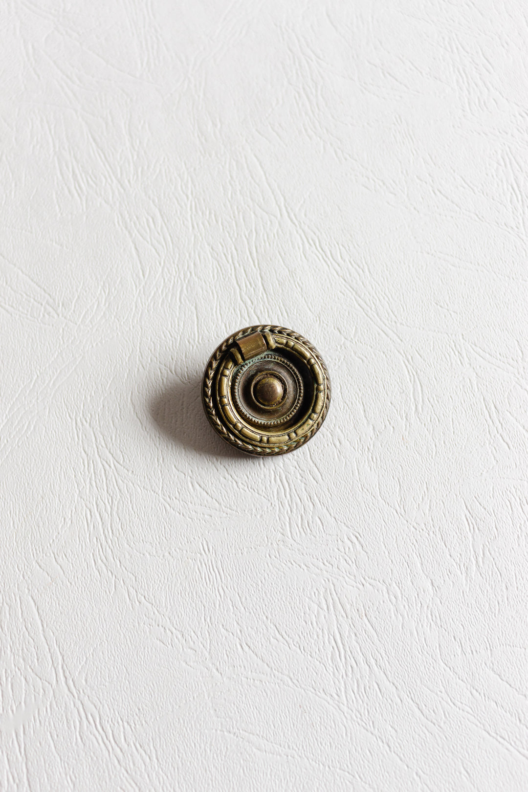 antique french ring pull brass cabinet knob