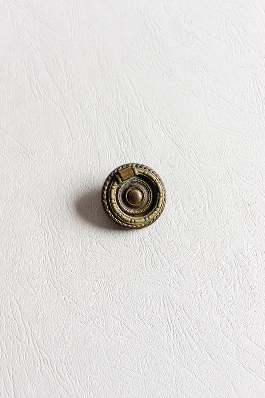 antique french ring pull brass cabinet knob