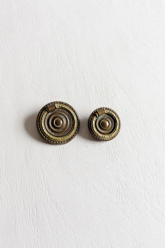 antique french ring pull brass cabinet knob