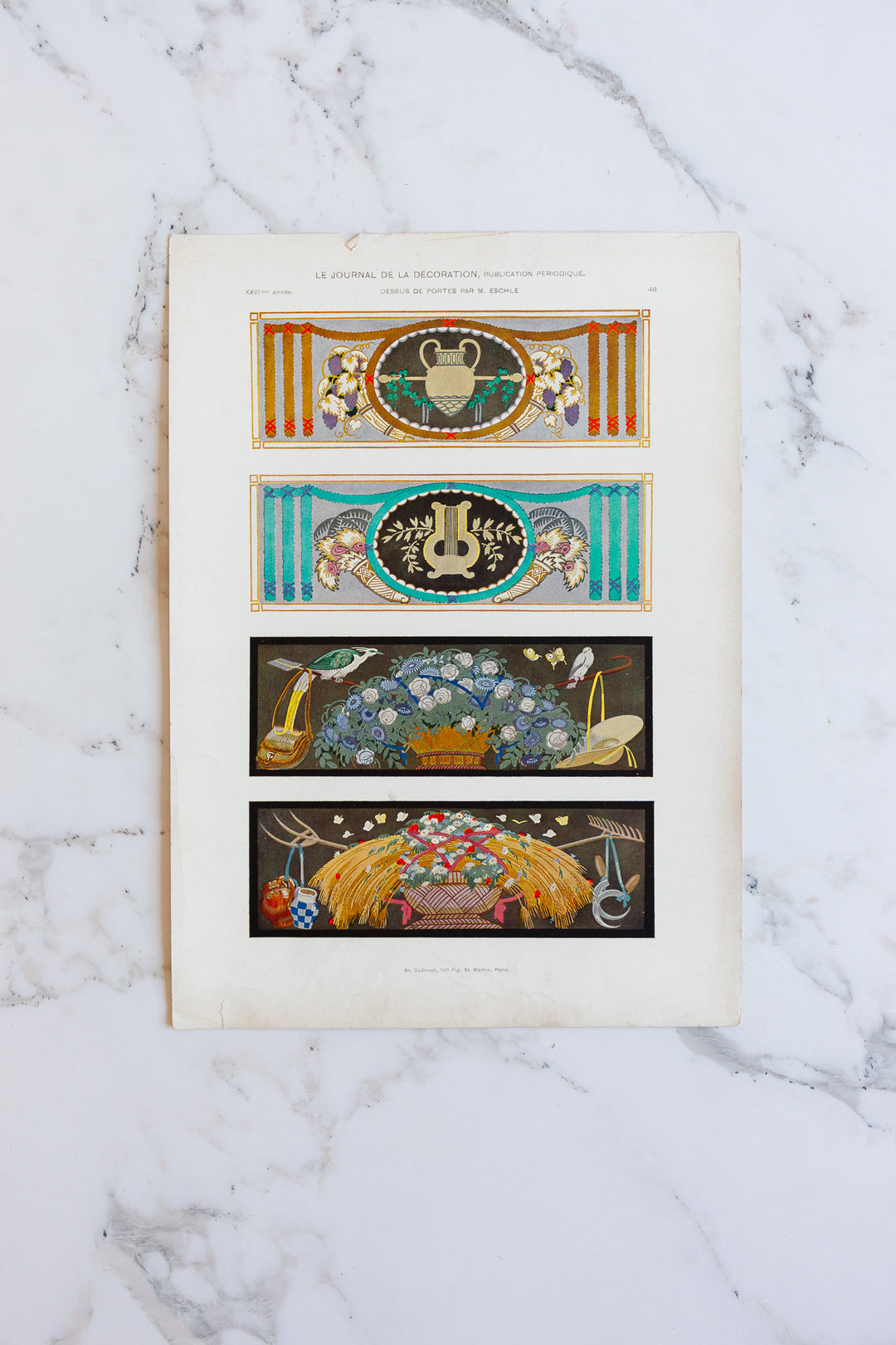 turn of the century French chromolithograph collection, “journal de la décoration”