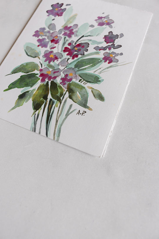 les cartes bouquets aquarelles