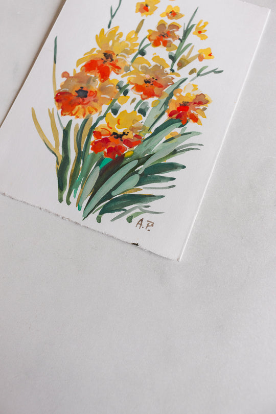 les cartes bouquets aquarelles