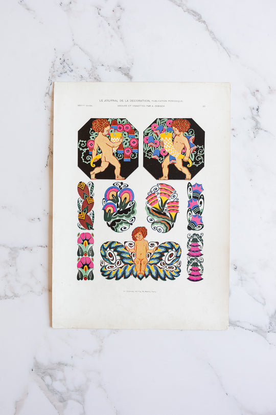 turn of the century French chromolithograph collection, “journal de la décoration”