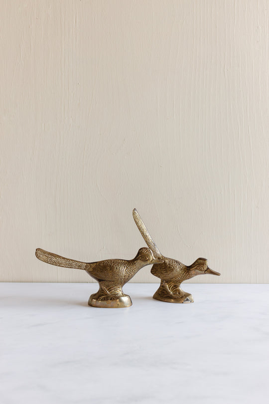 pair of 1960s brass figural birds