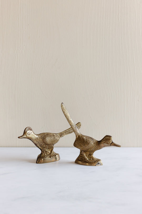 pair of 1960s brass figural birds