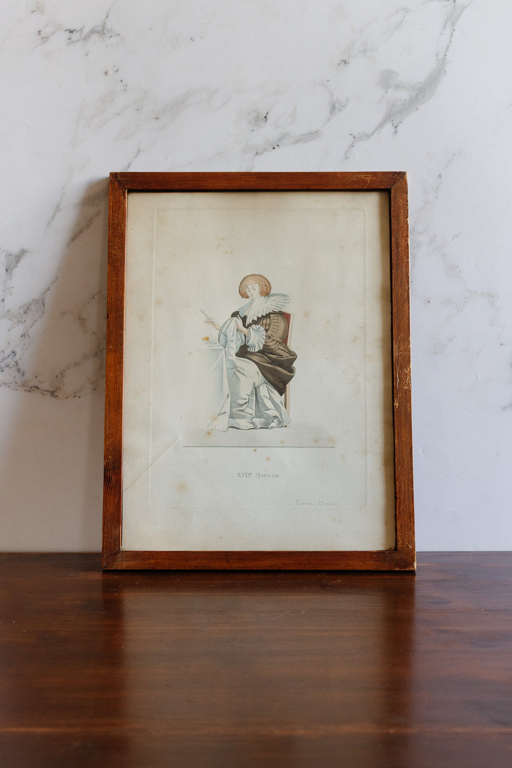 Pair of hand coloured lithographs with hand written note backing circa 1825 to 1890