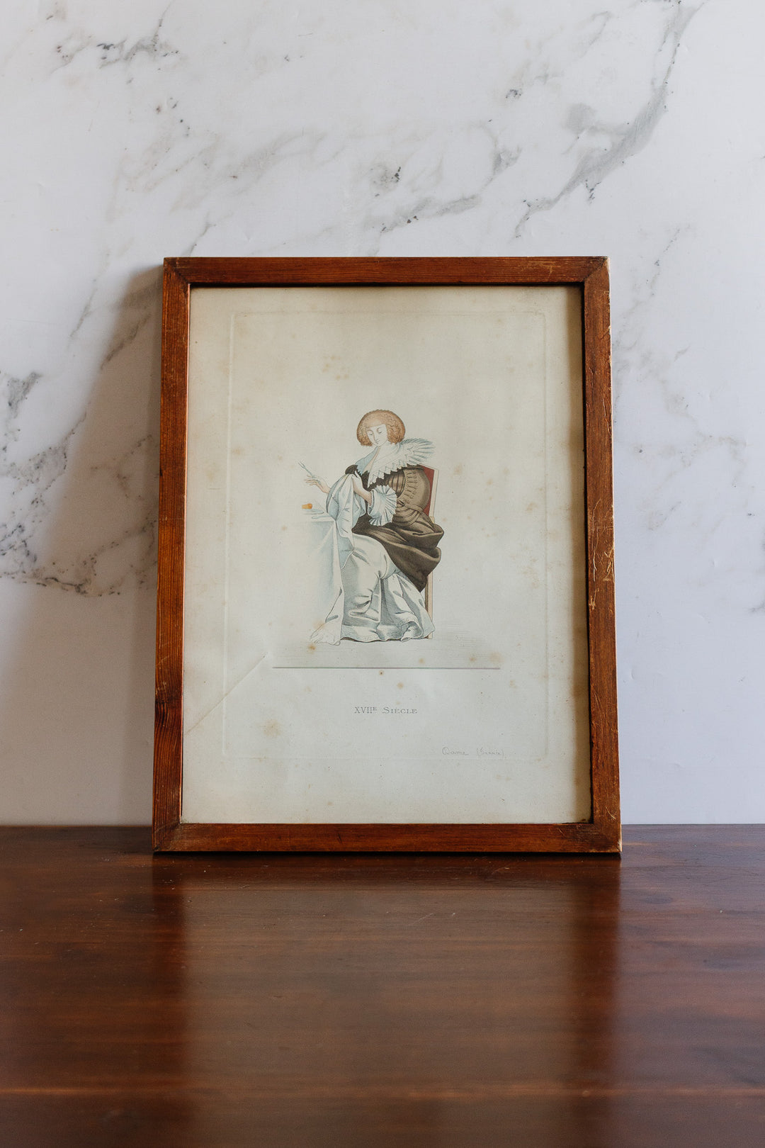Pair of hand coloured lithographs with hand written note backing circa 1825 to 1890