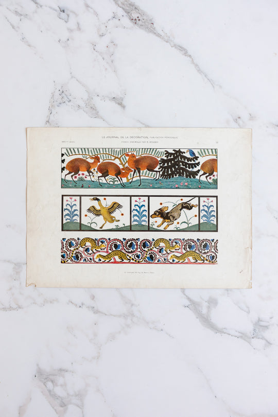 turn of the century French chromolithograph collection, “journal de la décoration”