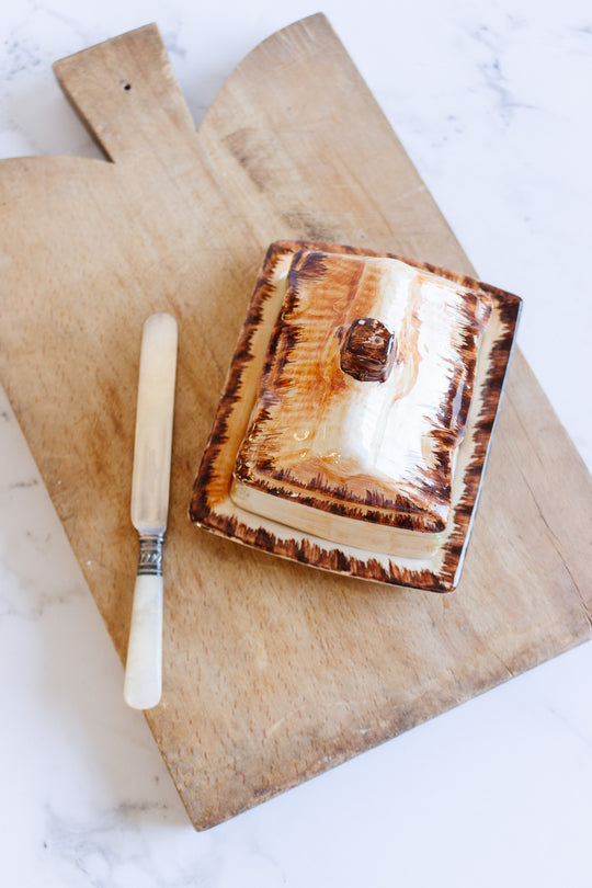 1940s english cottageware butter dish