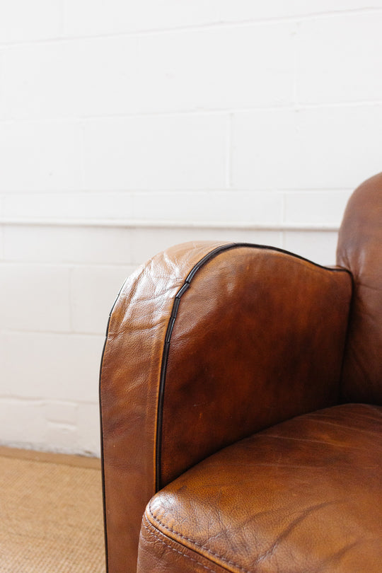 1980s European sheepskin leather club chair