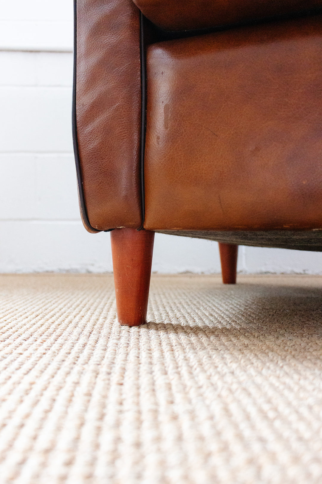 1980s European sheepskin leather club chair