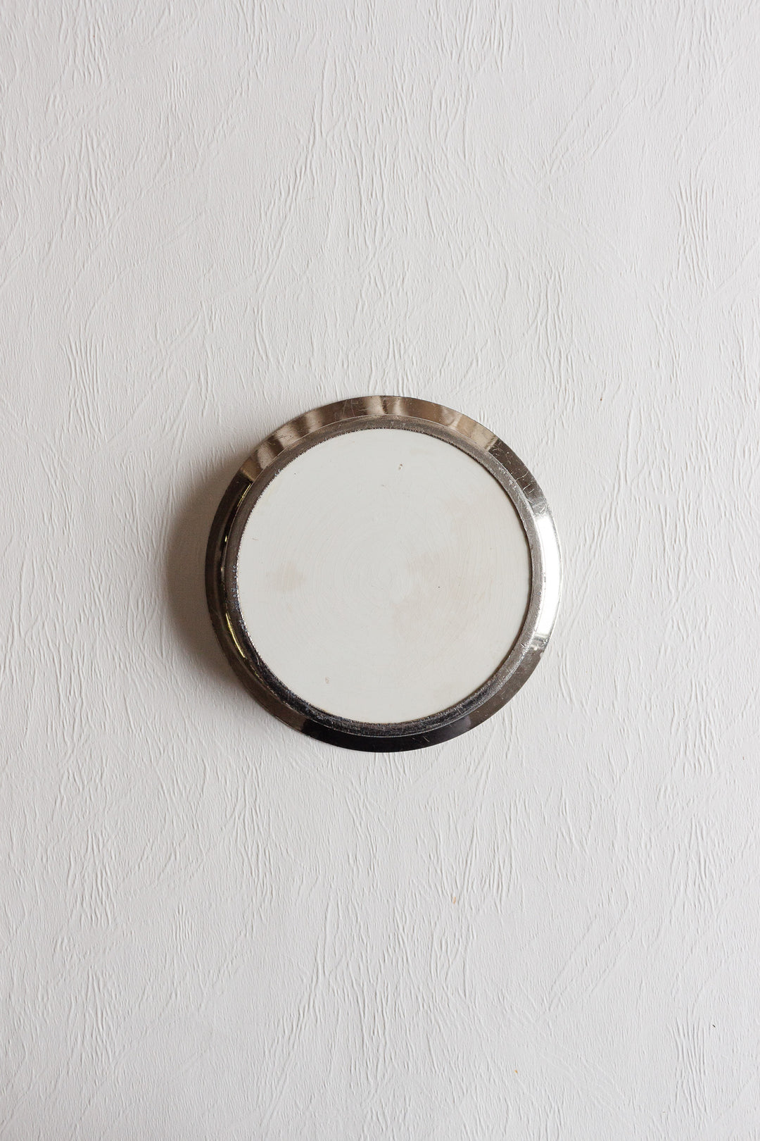 rare antique french sarreguemines transferware and silver metal "sous-verre"