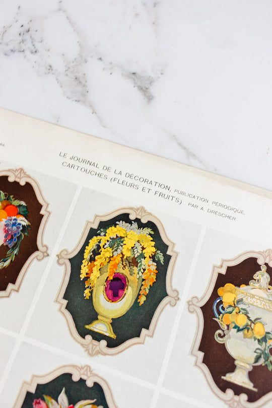 turn of the century French chromolithograph collection, “journal de la décoration”