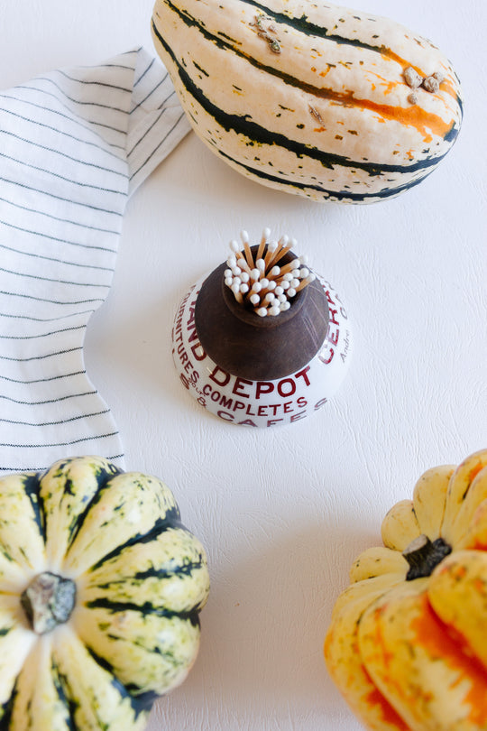 antique french "grand depot céramique" advertising match striker