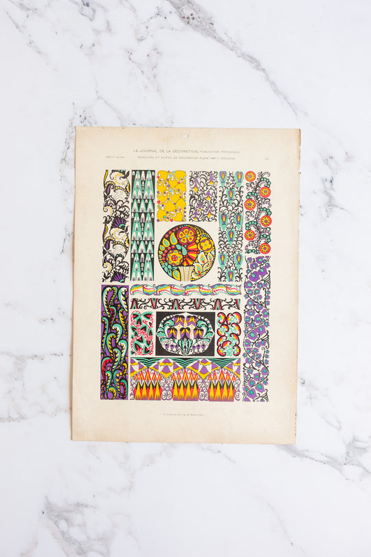 turn of the century French chromolithograph collection, “journal de la décoration”