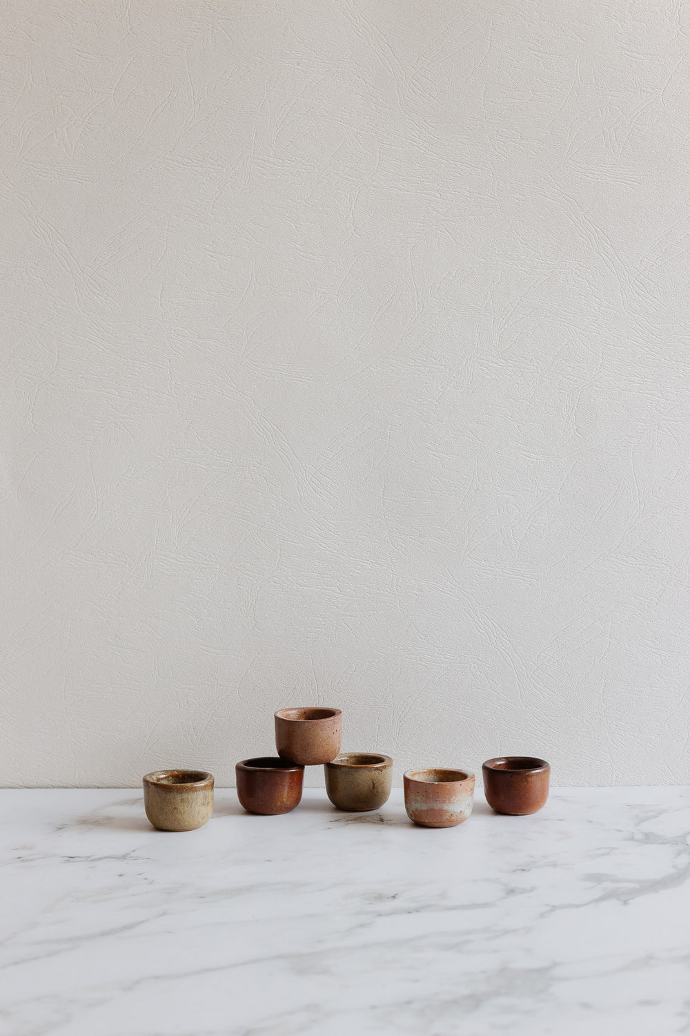 antique french earth tone stoneware escargotines, set of 6