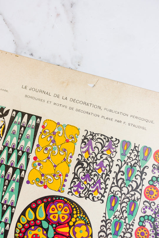 turn of the century French chromolithograph collection, “journal de la décoration”