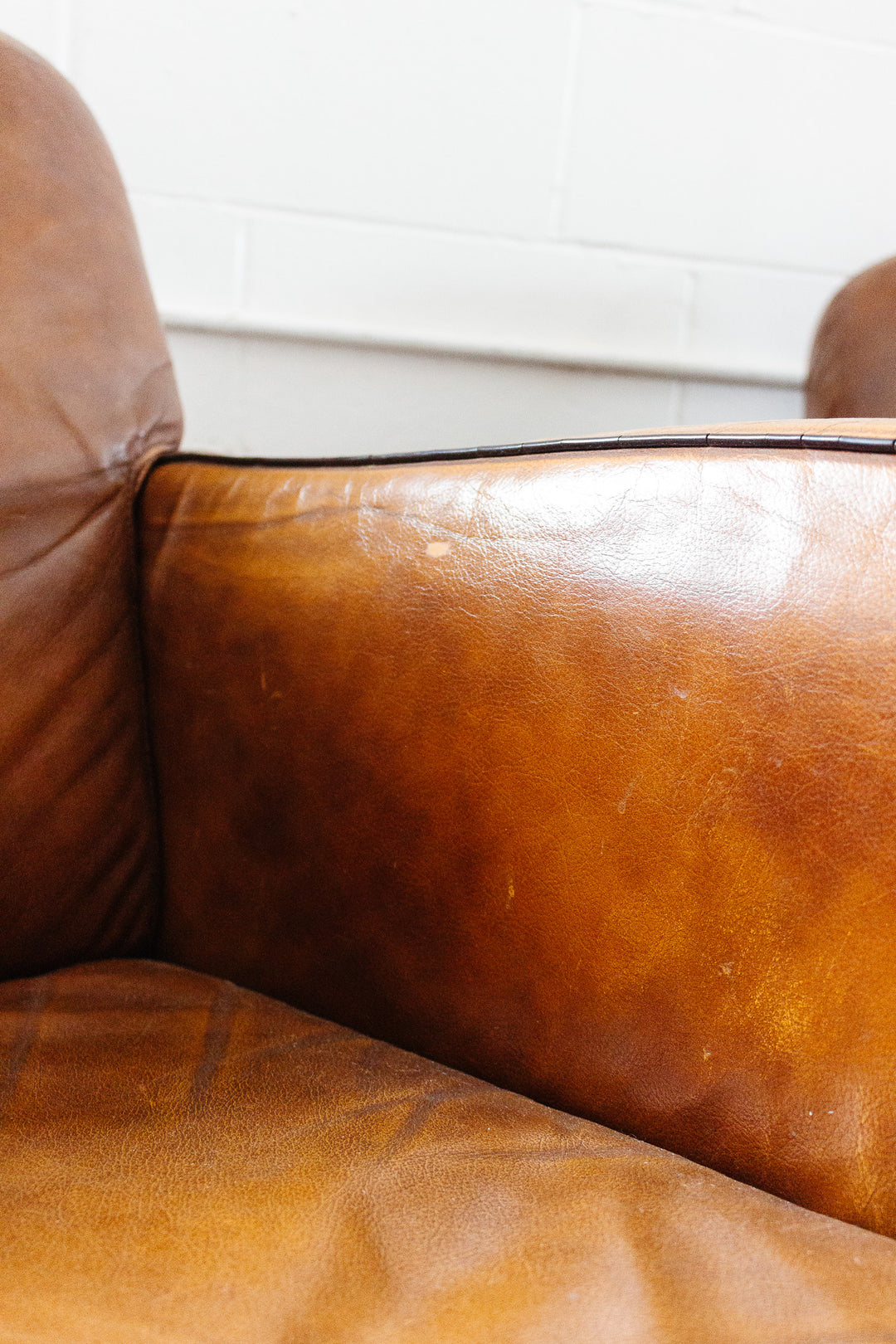 1980s European sheepskin leather club chair
