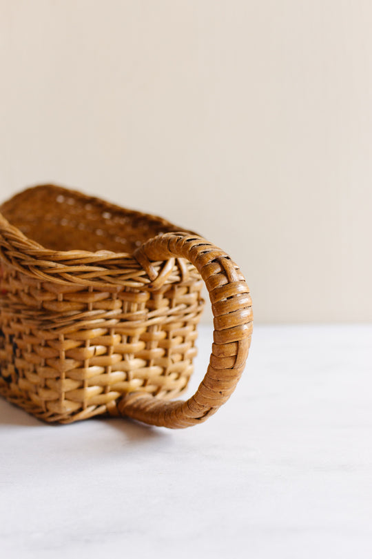 rare antique french advertising wine basket/pouring basket