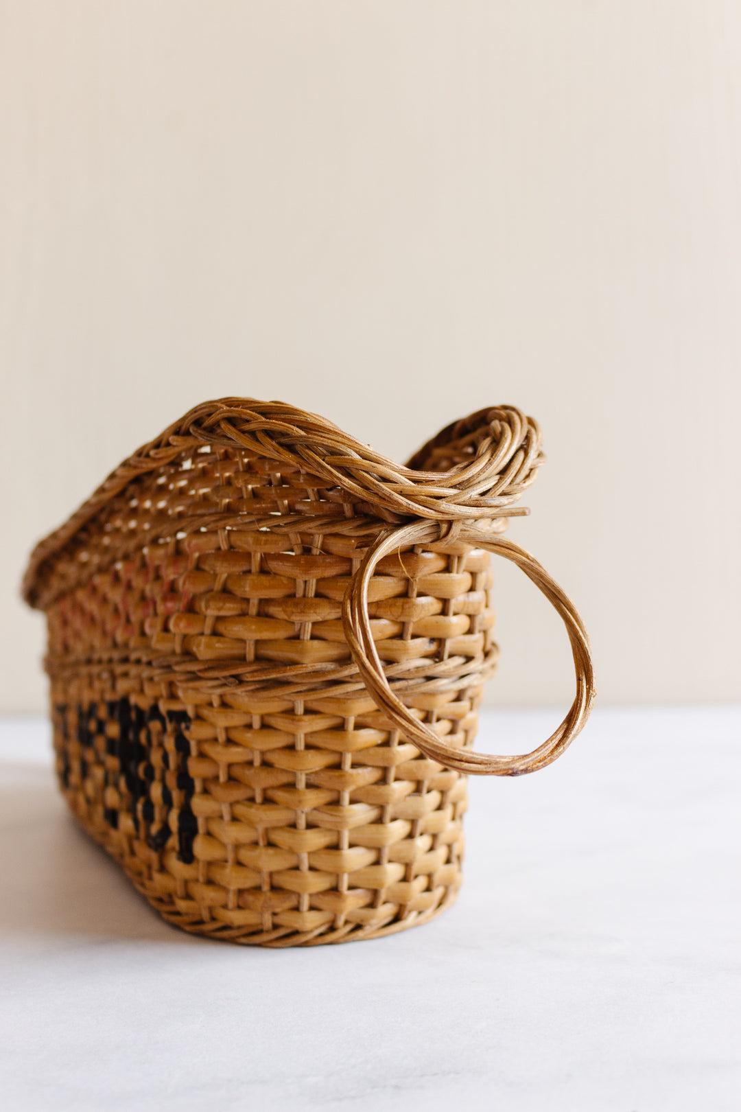 rare antique french advertising wine basket/pouring basket