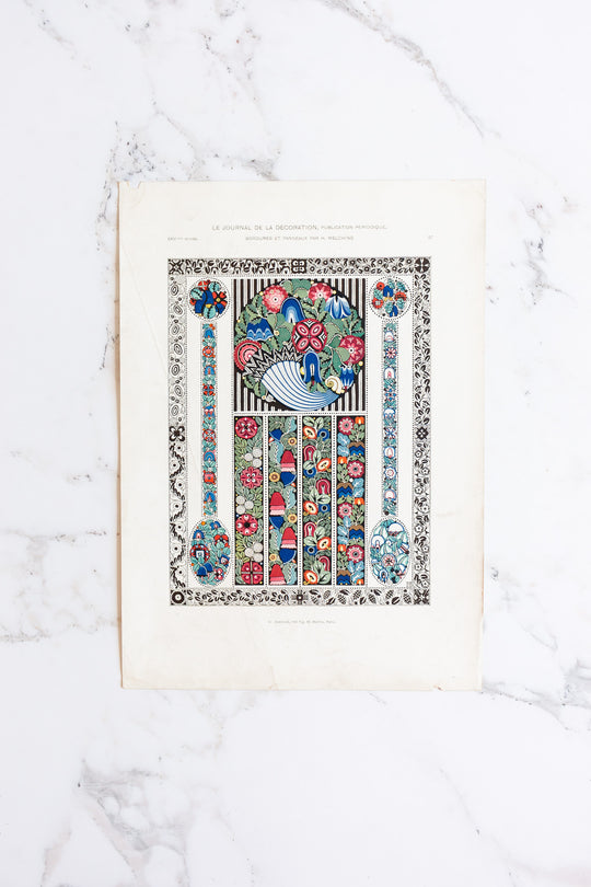 turn of the century French chromolithograph collection, “journal de la décoration”