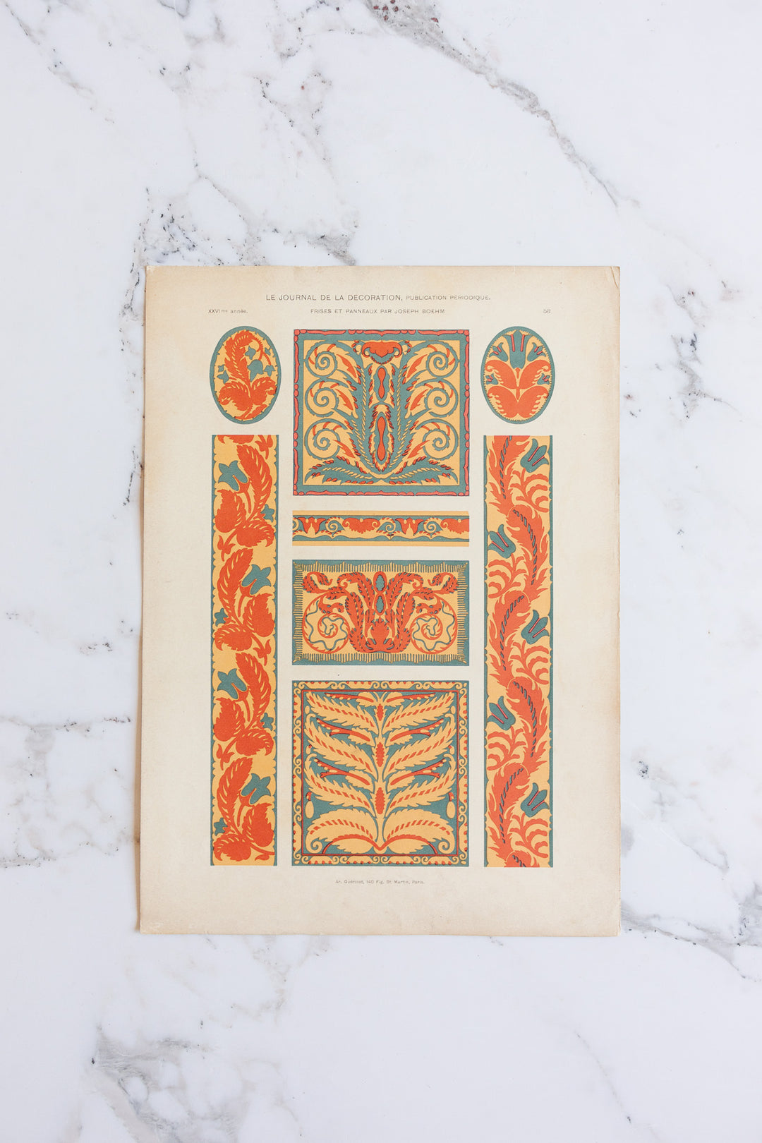 turn of the century French chromolithograph collection, “journal de la décoration”