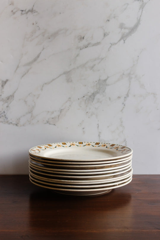 set of 10 turn of the century french gien plates