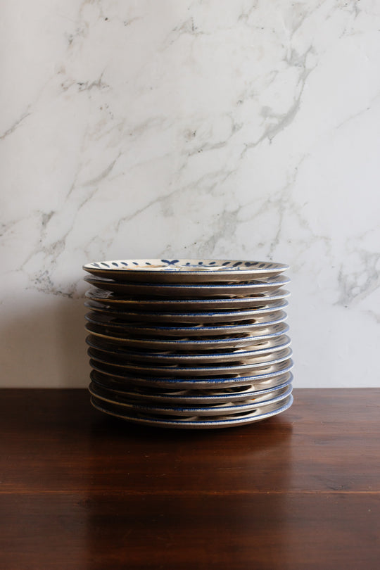 1960s french MBFA pornic "arcachon" oyster plates, set of 6