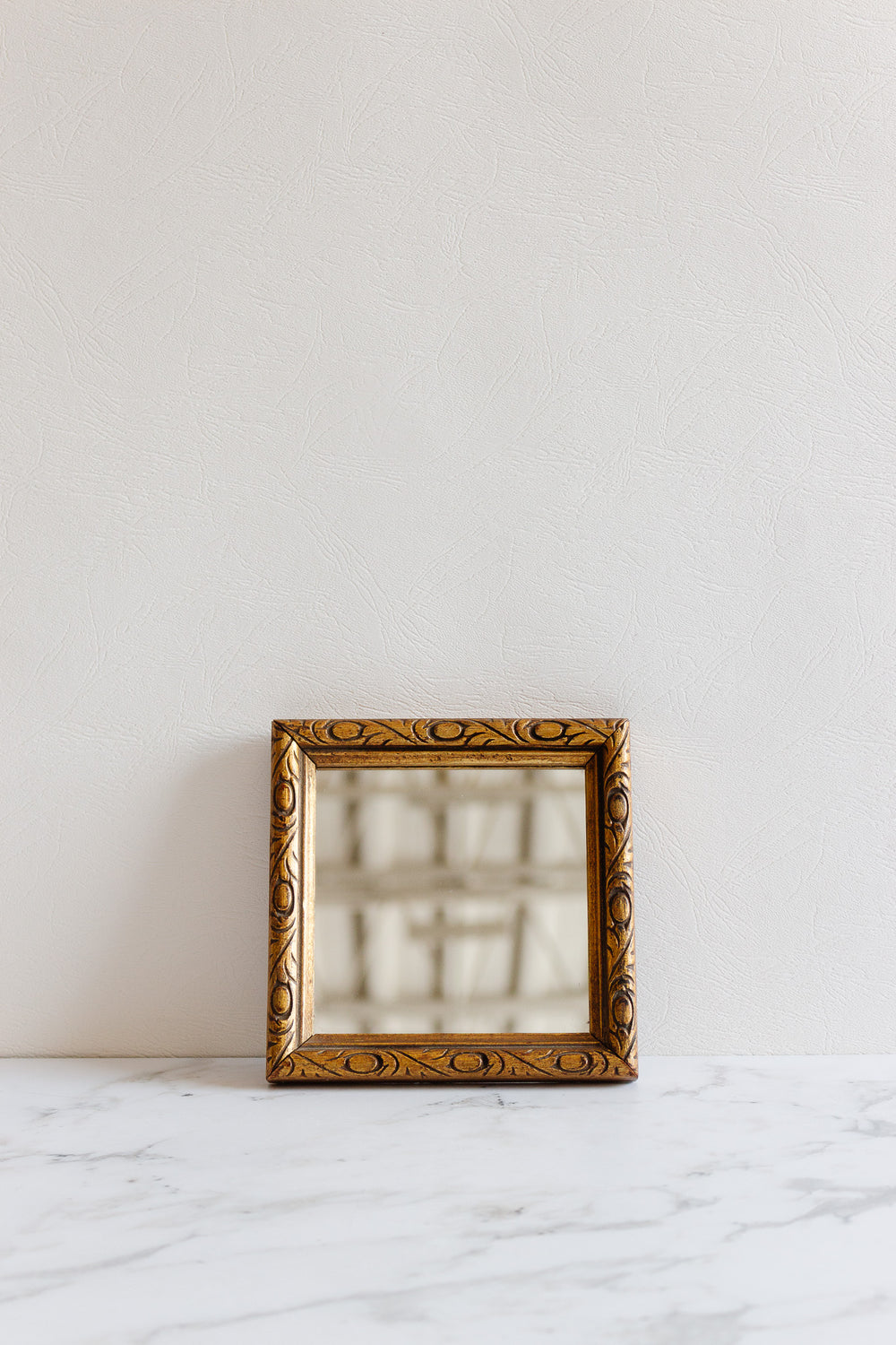 antique french "petit" hand carved mirror