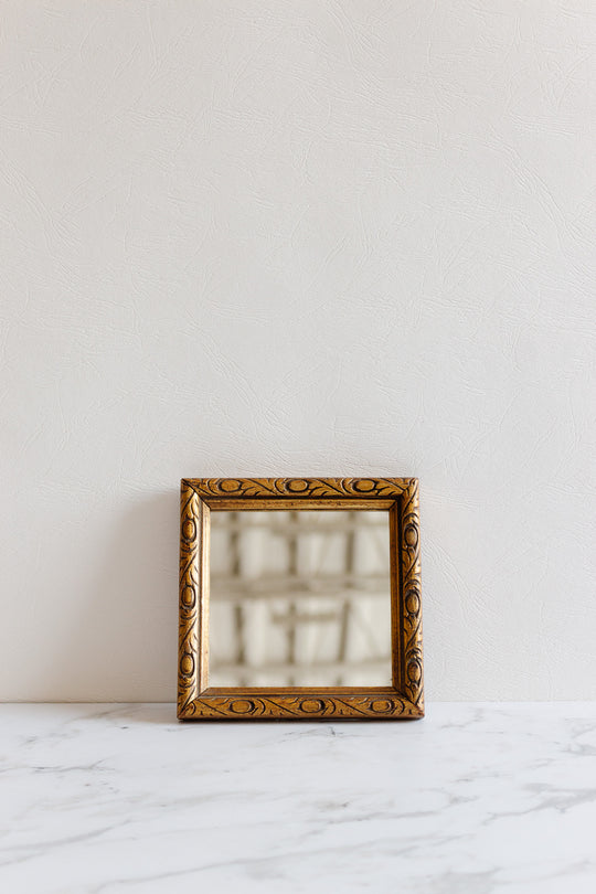 antique french "petit" hand carved mirror