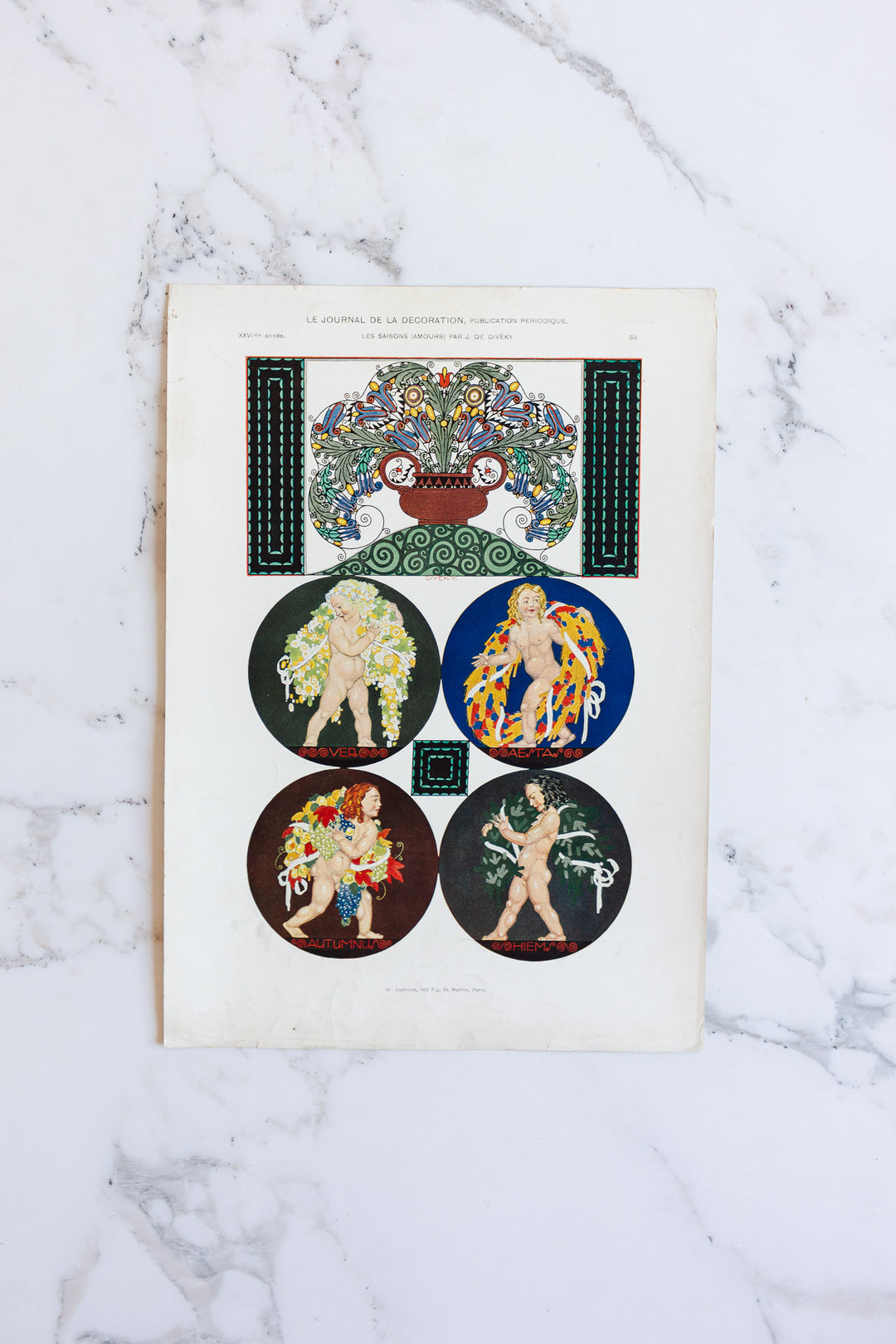 turn of the century French chromolithograph collection, “journal de la décoration”